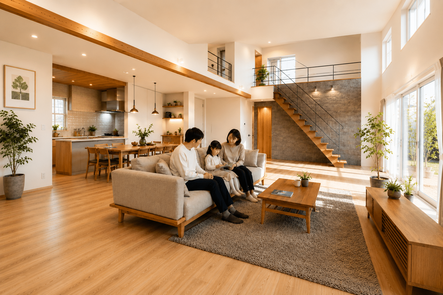 全館空調の快適なリビング空間